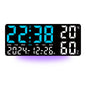 Digital Wall Clock with Temperature & Humidity Display, Multifunctional LED Alarm Clock with Remote Control, Ambient Light.