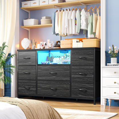 Contemporary Led Dresser Featuring 8 Spacious Drawers